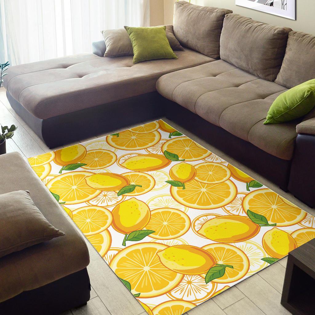 Lemon Pattern Background Area Rug