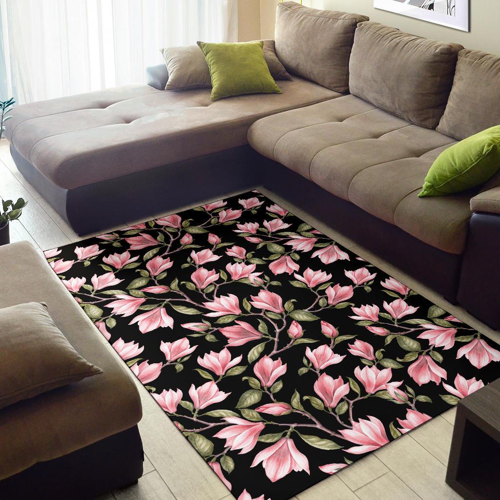 Magnolia Pattern Print Design MAG03 Area Rugs