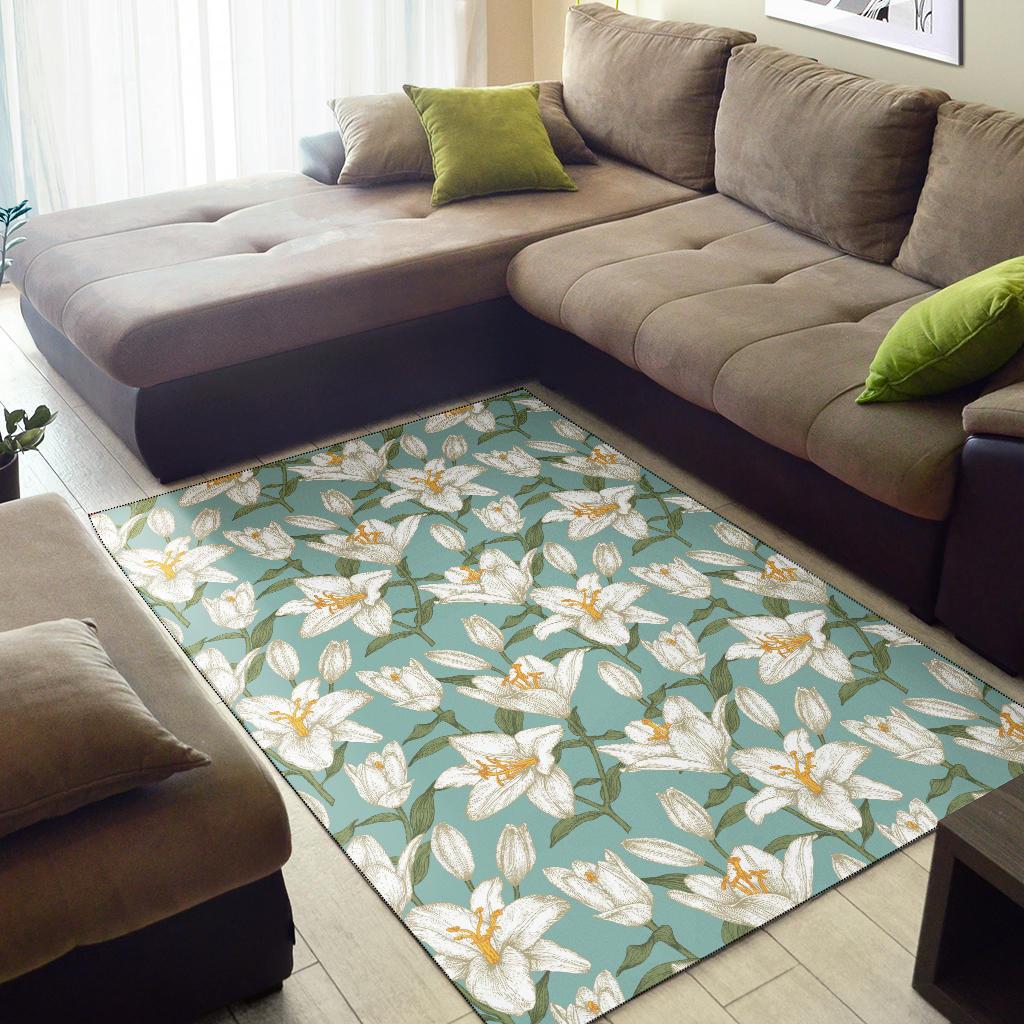 Lily Pattern Print Design LY09 Area Rugs