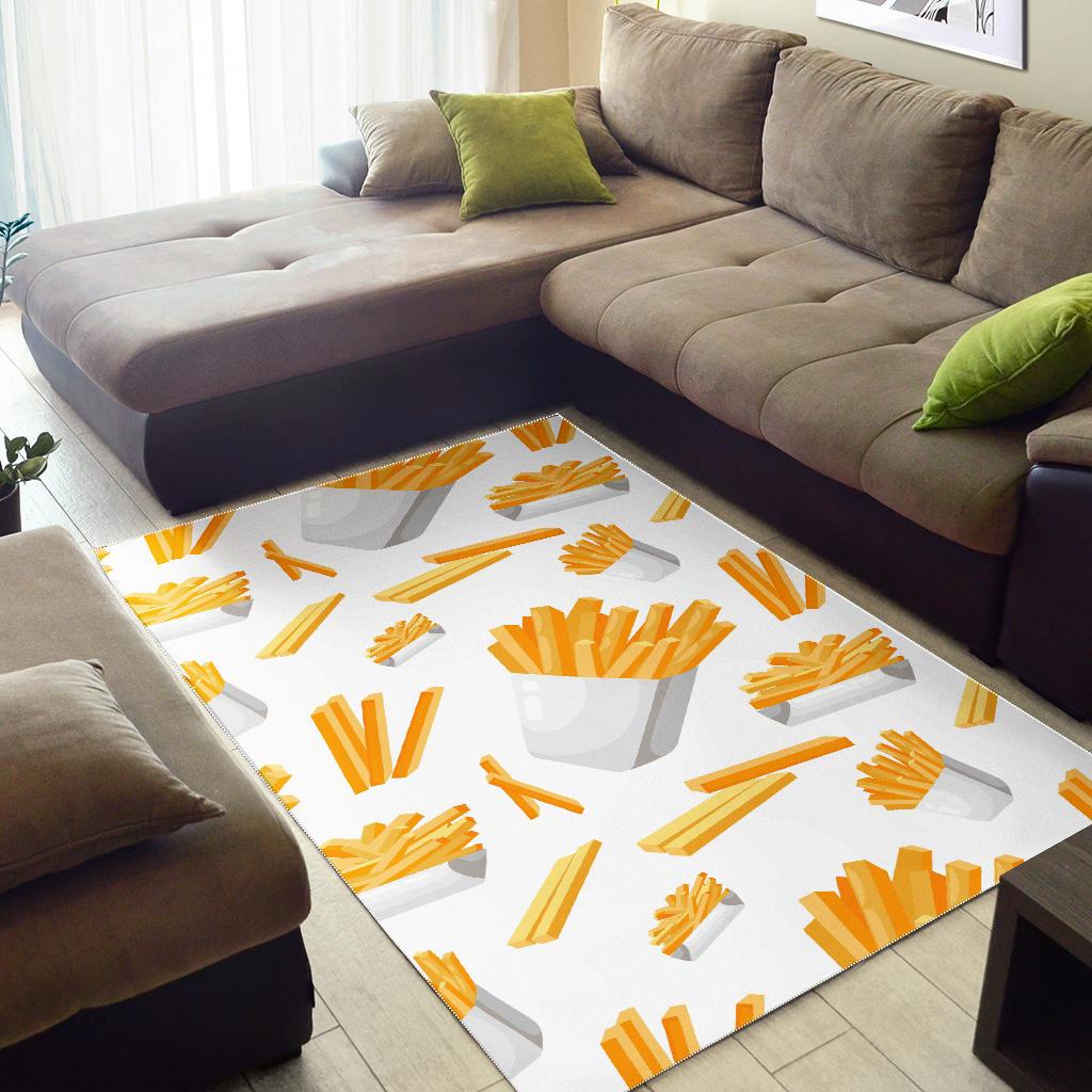French fries white paper box pattern Area Rug