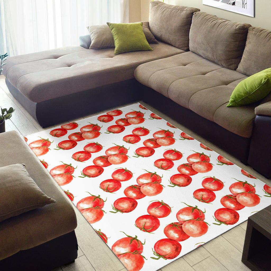 Tomato Water Color Pattern Area Rug