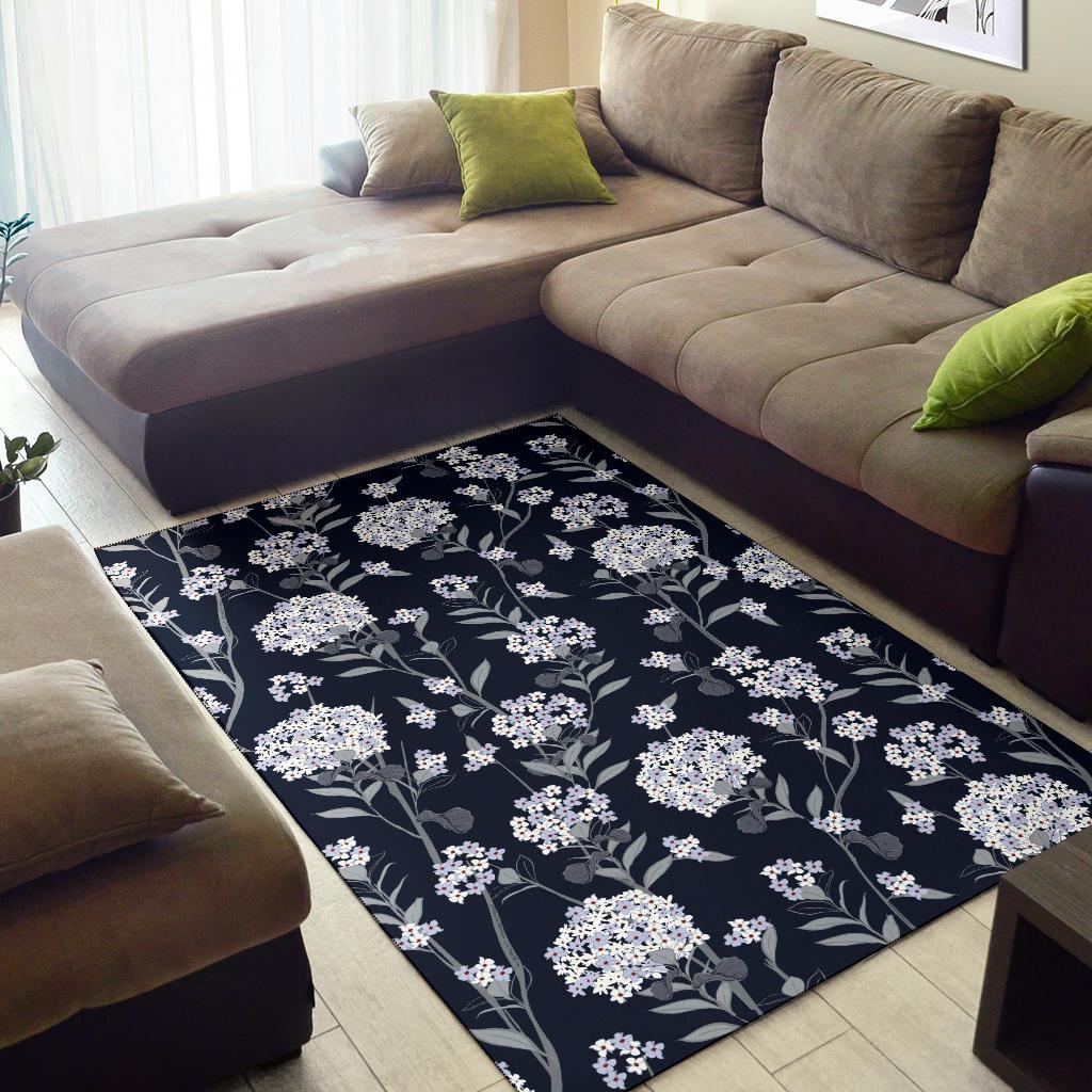 Hydrangea Pattern Print Design HD07 Area Rugs