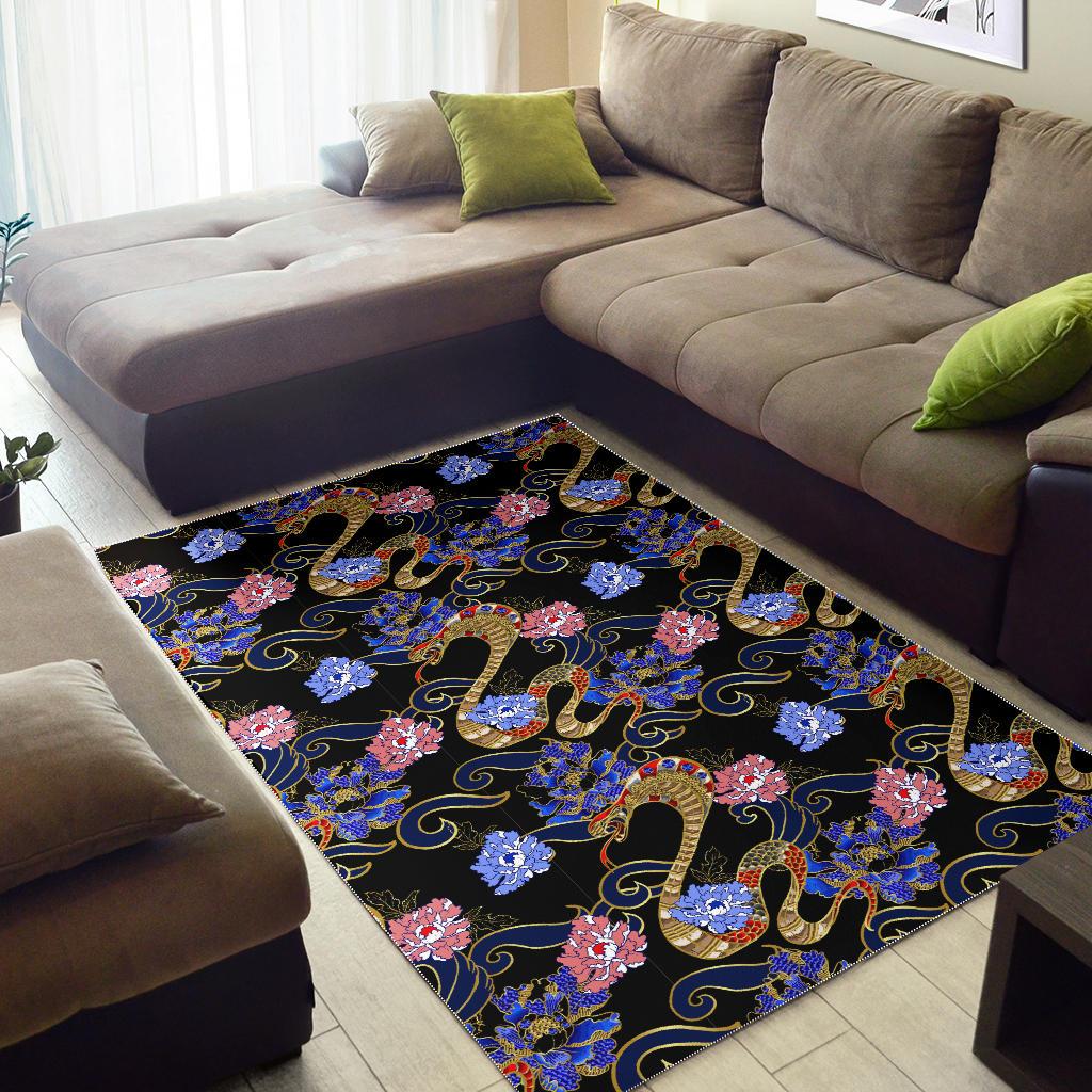Snake Flower Pattern Area Rug
