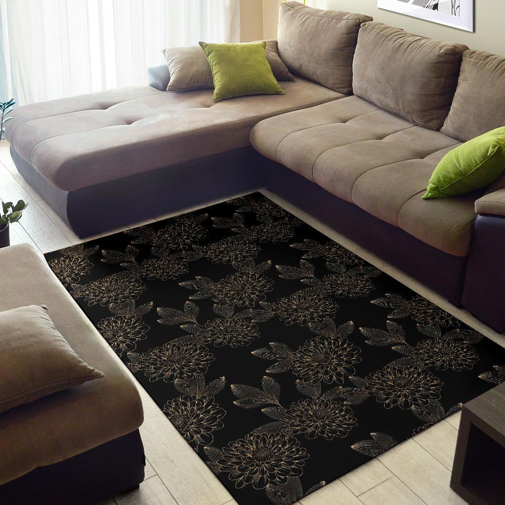 Dahlia Pattern Print Design DH04 Area Rugs