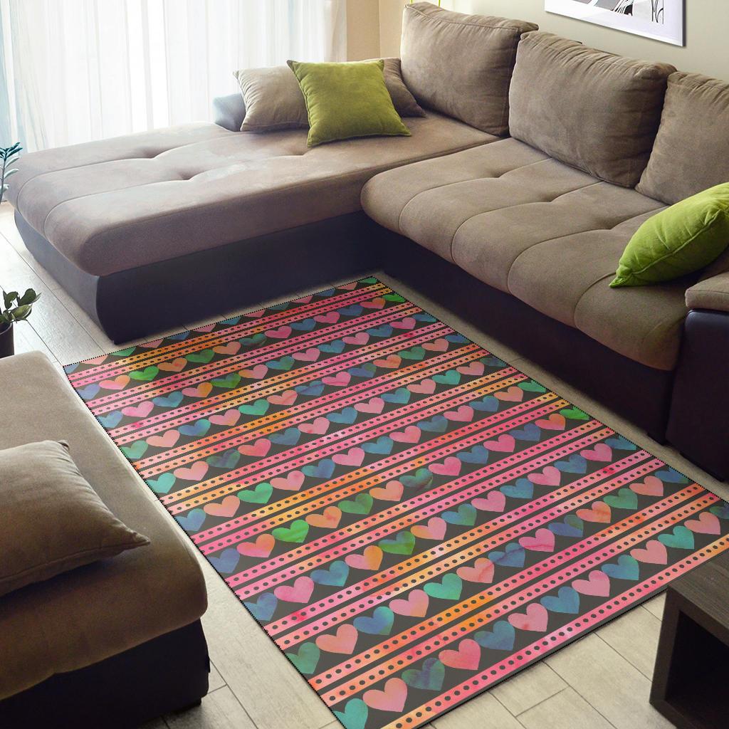 Heart Pattern Print Design HE010 Area Rugs