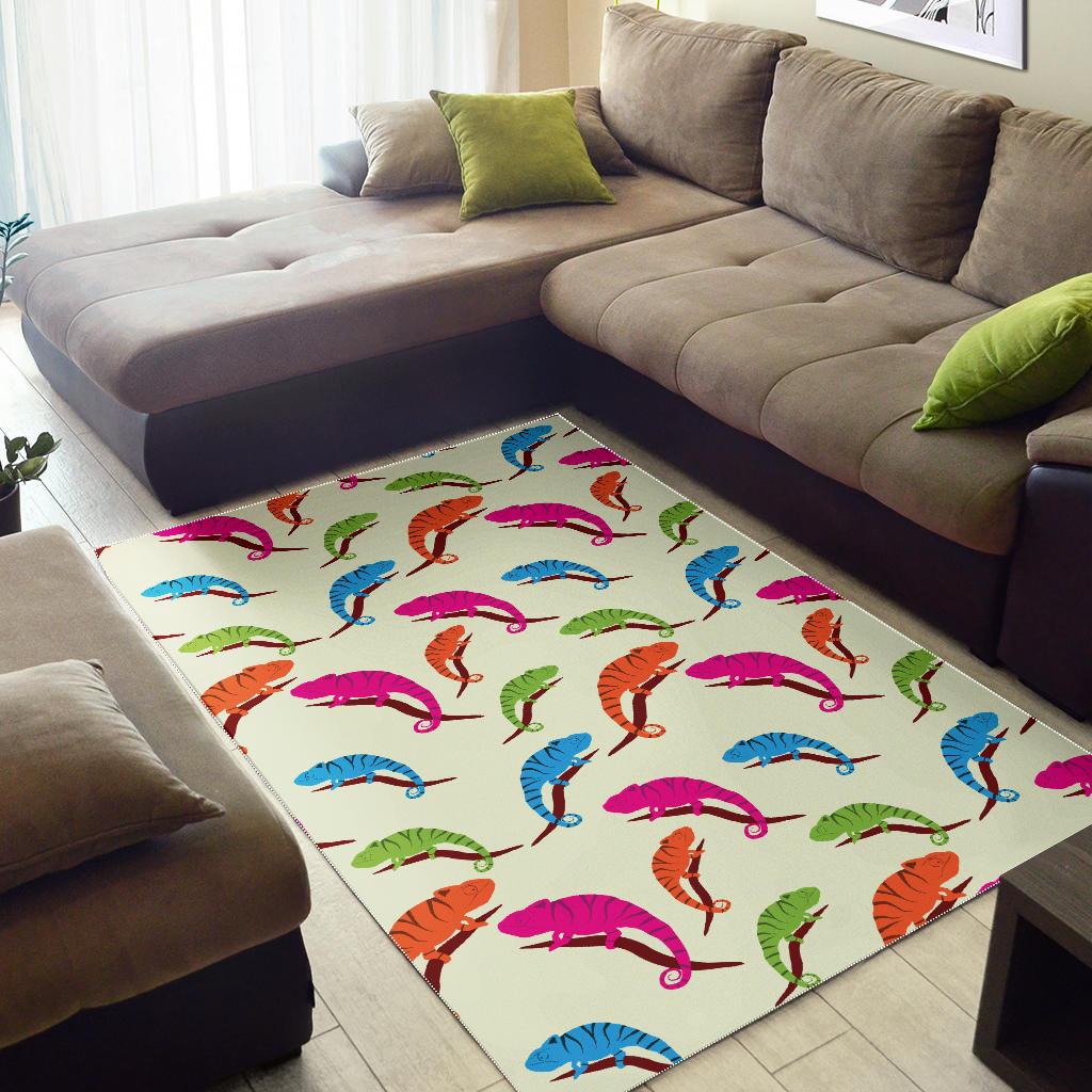 Colorful Chameleon lizard pattern Area Rug