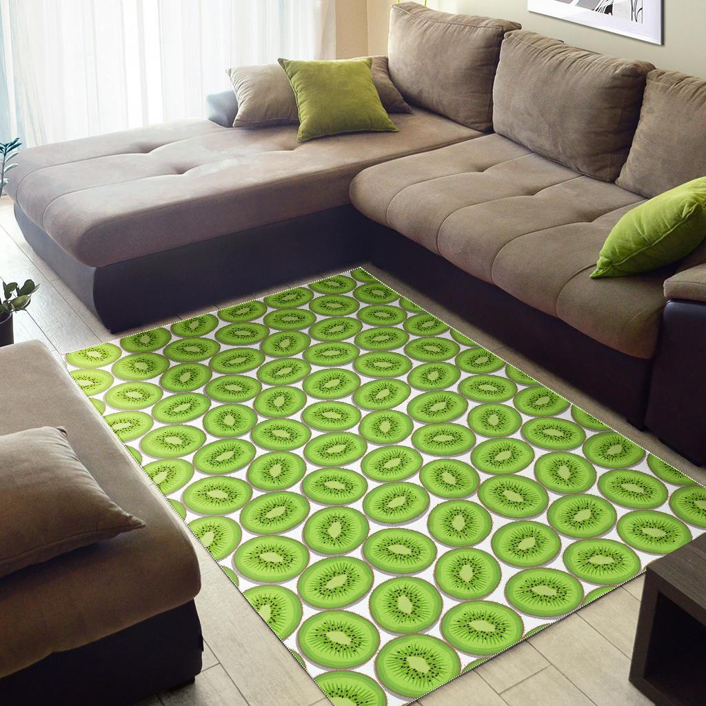 Sliced Kiwi Pattern Background Area Rug
