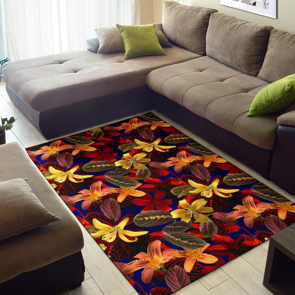 Lily Pattern Print Design LY014 Area Rugs
