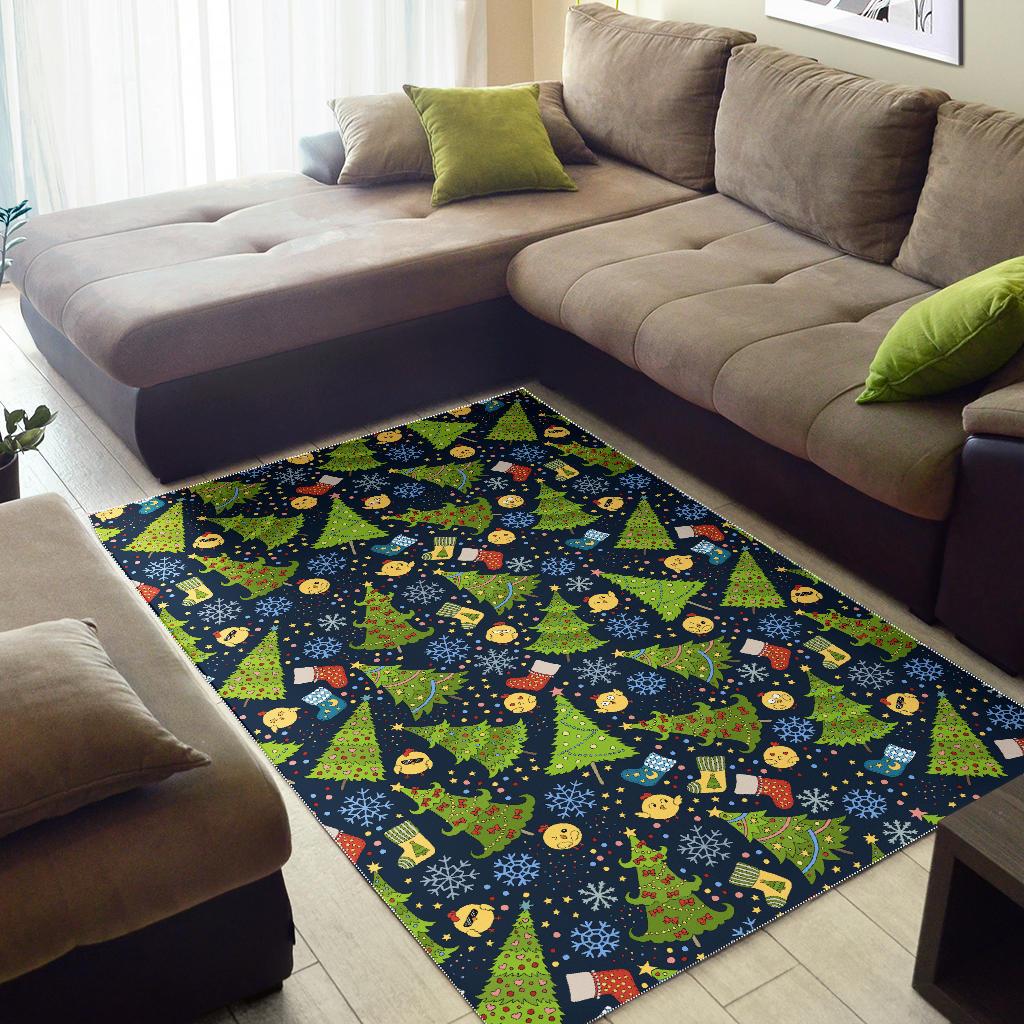 Christmas Tree Snowflake Pattern Area Rug