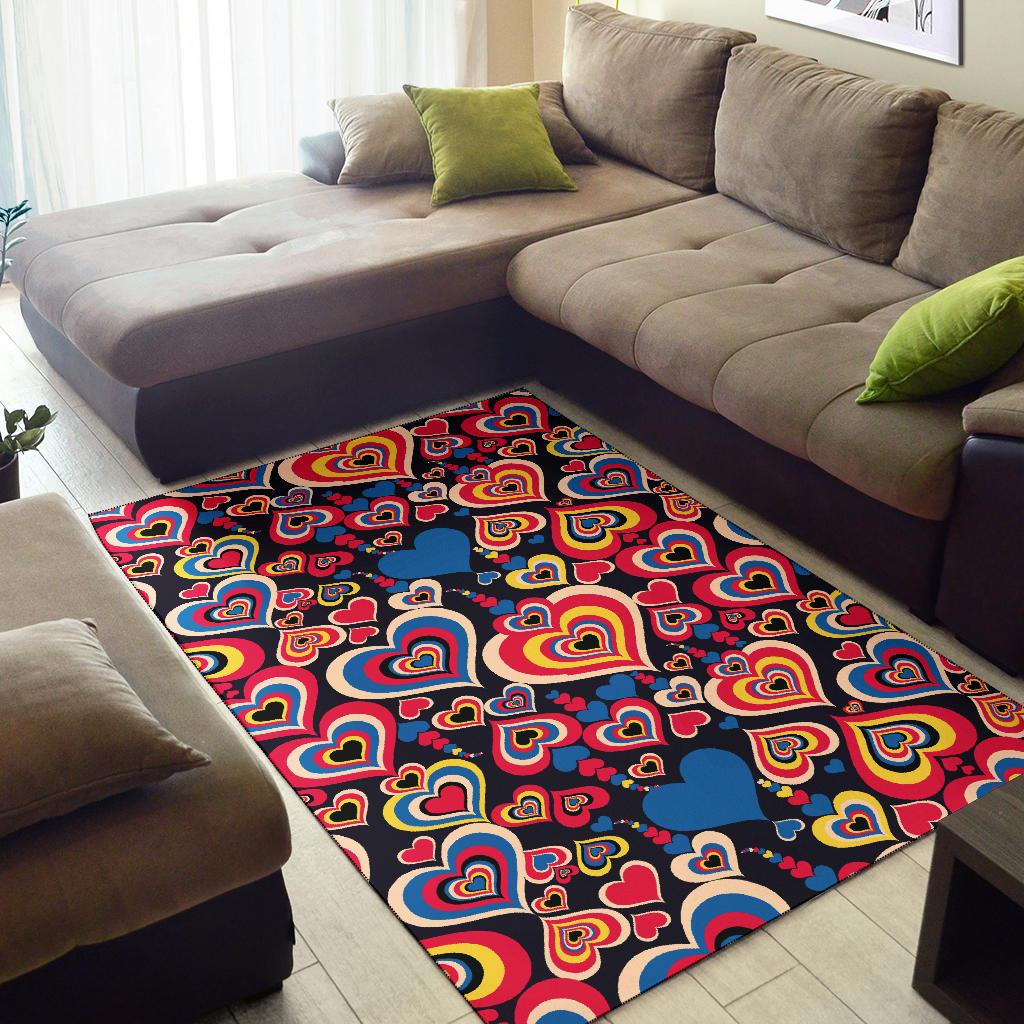 Heart Pattern Print Design HE08 Area Rugs