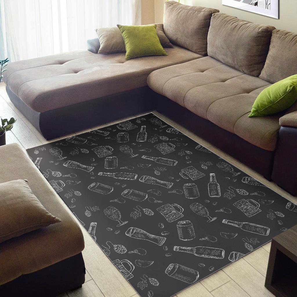 Beer hand drawn pattern Area Rug