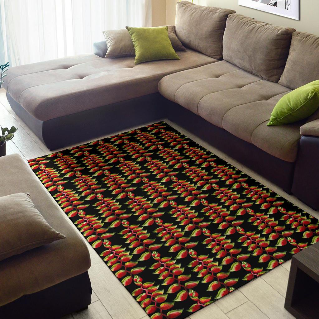Heliconia Pattern Print Design HL05 Area Rugs
