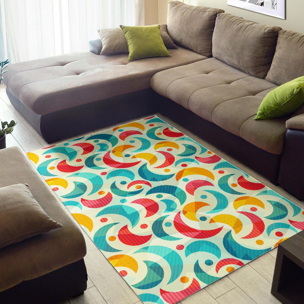 Colorful moon pattern Area Rug