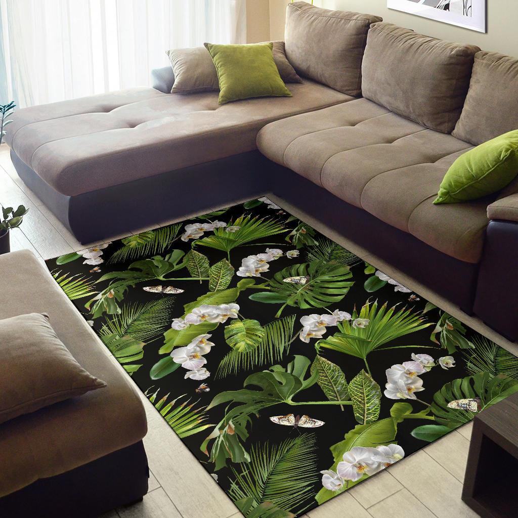 Tropical Flower Pattern Print Design TF026 Area Rugs