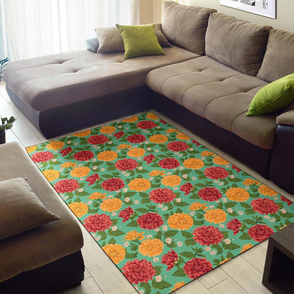 Dahlia Pattern Print Design DH011 Area Rugs