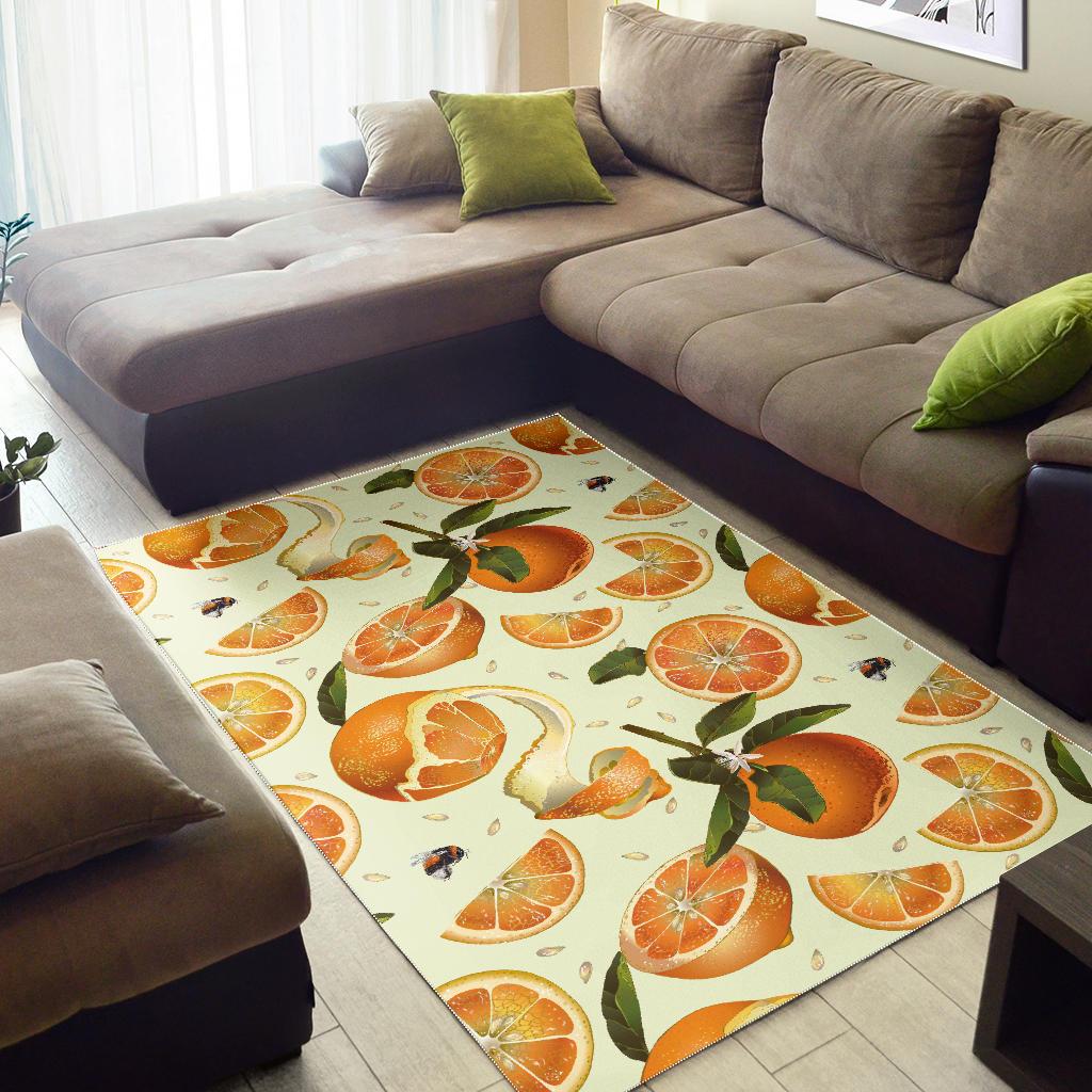 Orange Pattern Area Rug