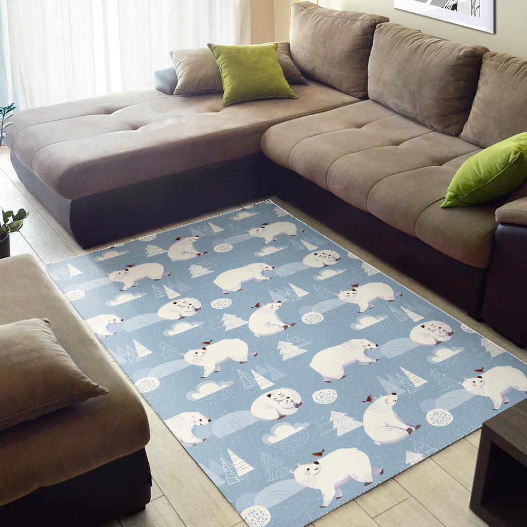 Cute polar bears Christmas decoration pattern Area Rug