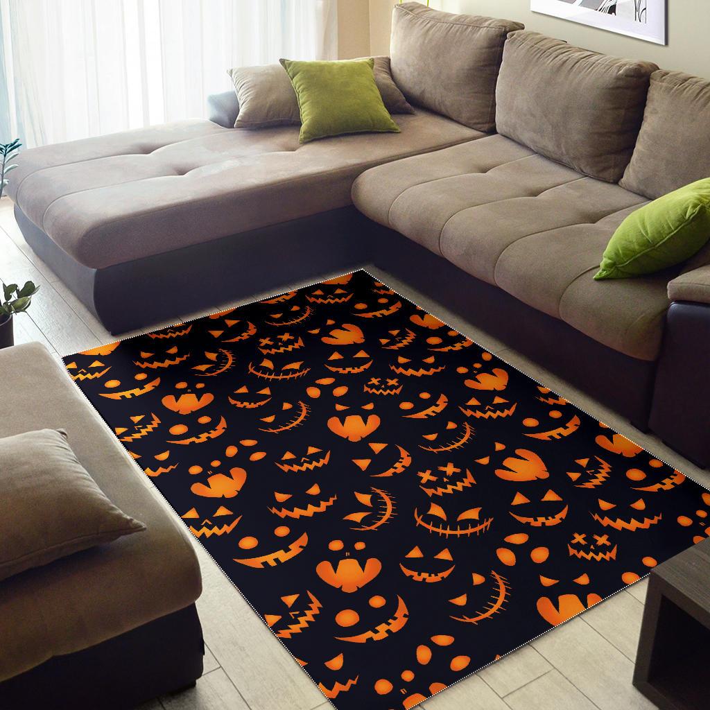 Halloween pattern Pumpkin background Area Rug