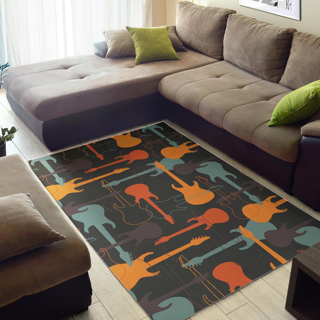 electric guitars pattern Area Rug