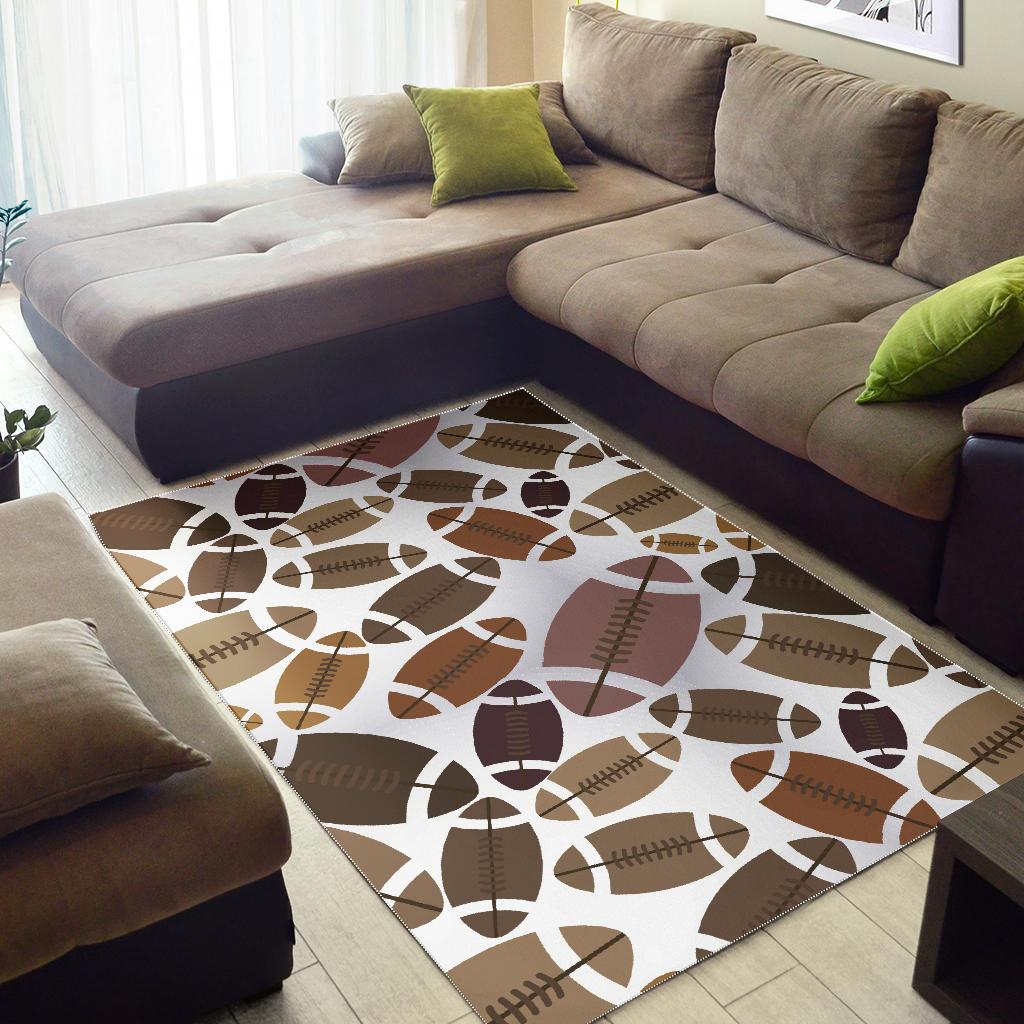 American football ball pattern Area Rug