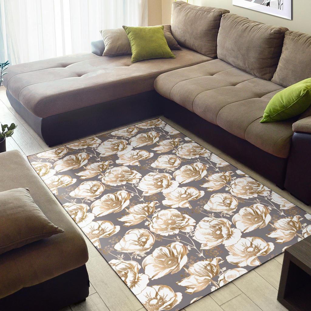 Anemone Pattern Print Design AM05 Area Rugs