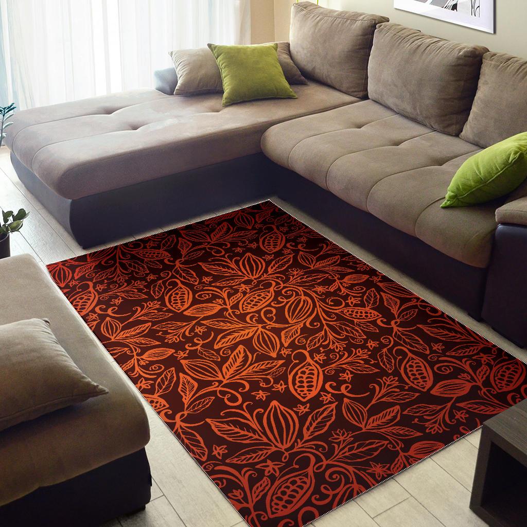 Cocoa beans tribal polynesian pattern Area Rug