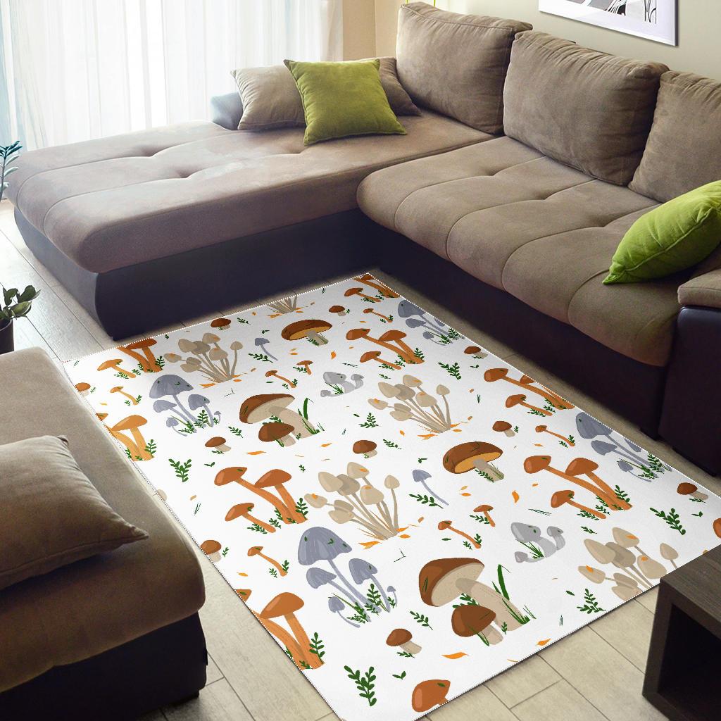 Mushroom Pattern Theme Area Rug