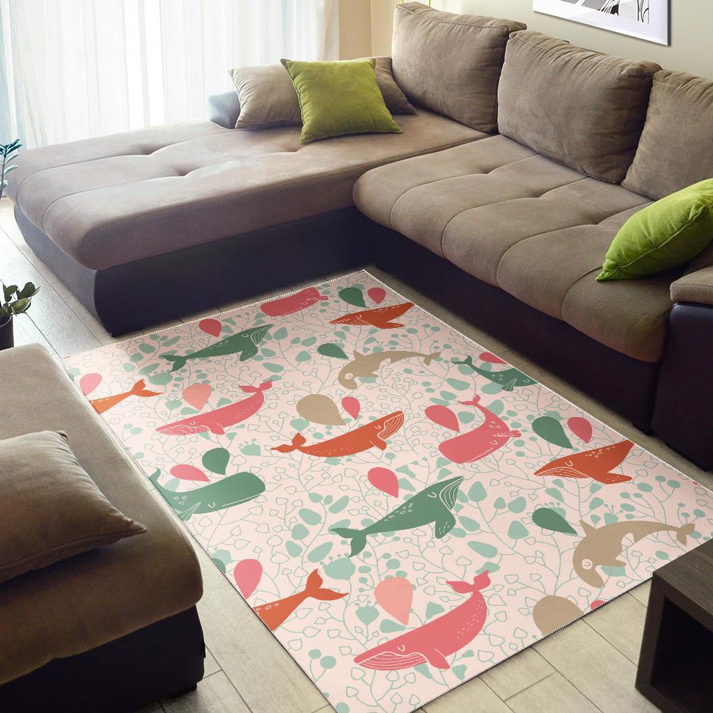 Cute whale pattern Area Rug