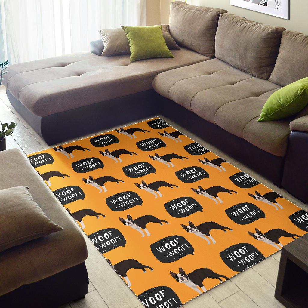 Boston terrier design pattern Area Rug