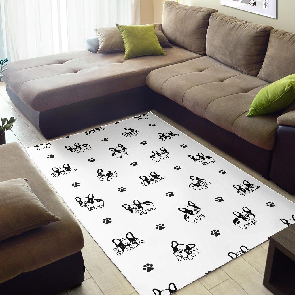 Cute french bulldog paw pattern Area Rug