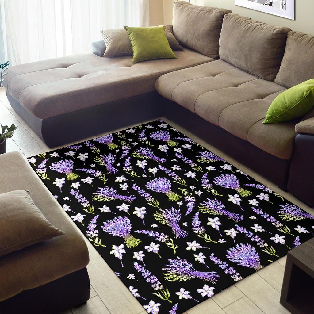Lavender Pattern Print Design LV04 Area Rugs