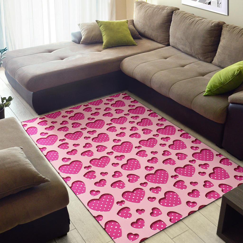 Heart Pink Pattern Print Design HE06 Area Rugs