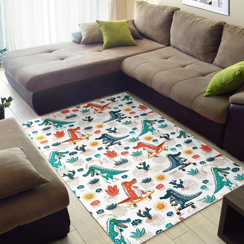 Cute Crocodile Pattern Area Rug