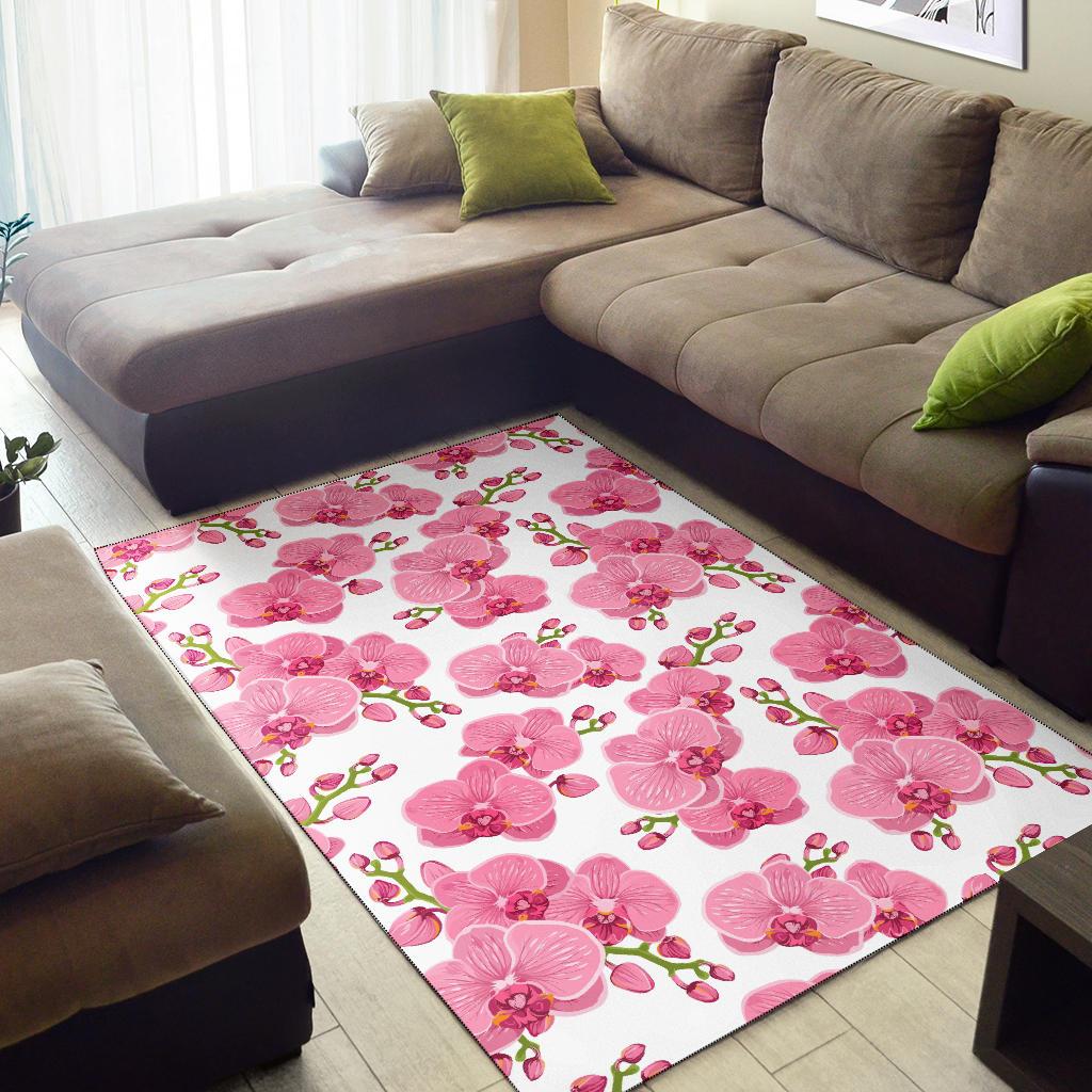 Orchid Pink Pattern Print Design OR07 Area Rugs