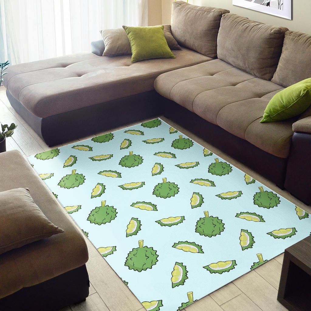 Durian pattern blue background Area Rug
