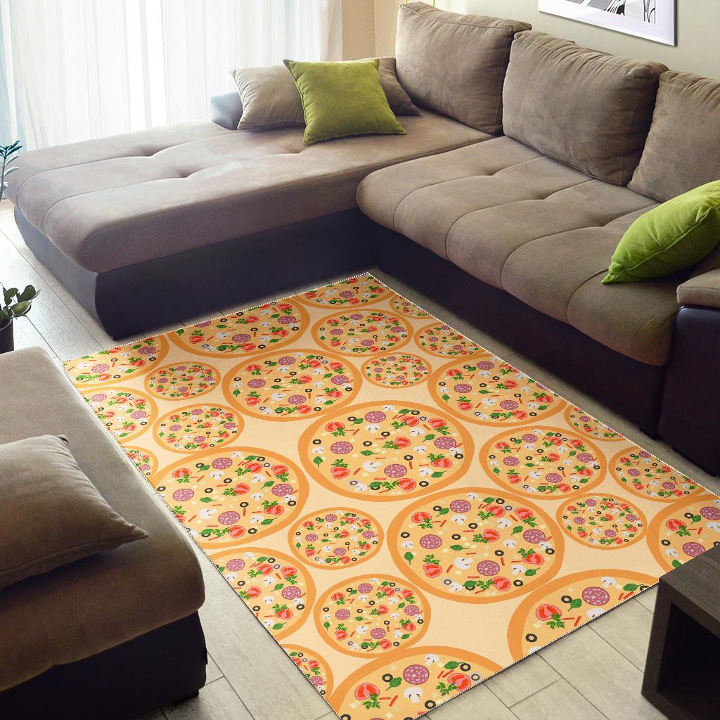 Pizza Theme Pattern Area Rug