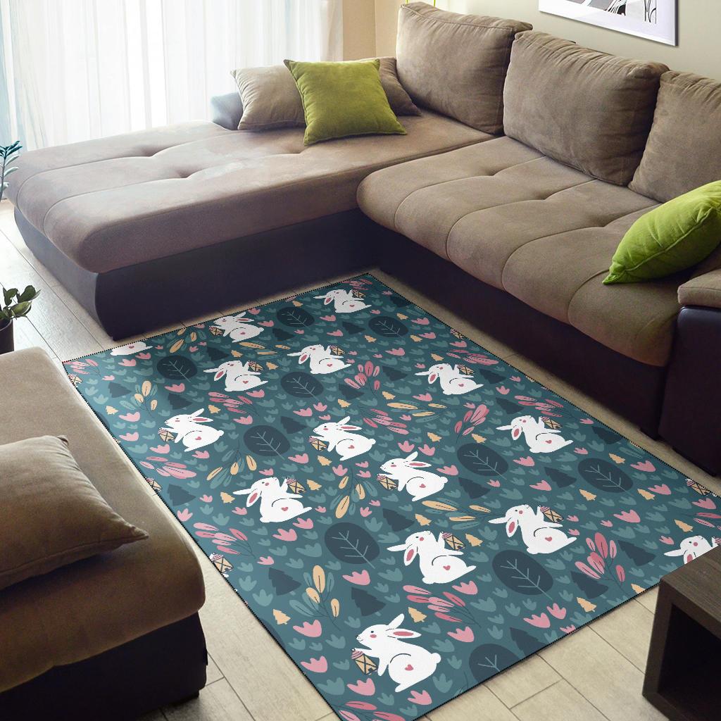 Rabbit Pattern Print Design RB013 Area Rugs