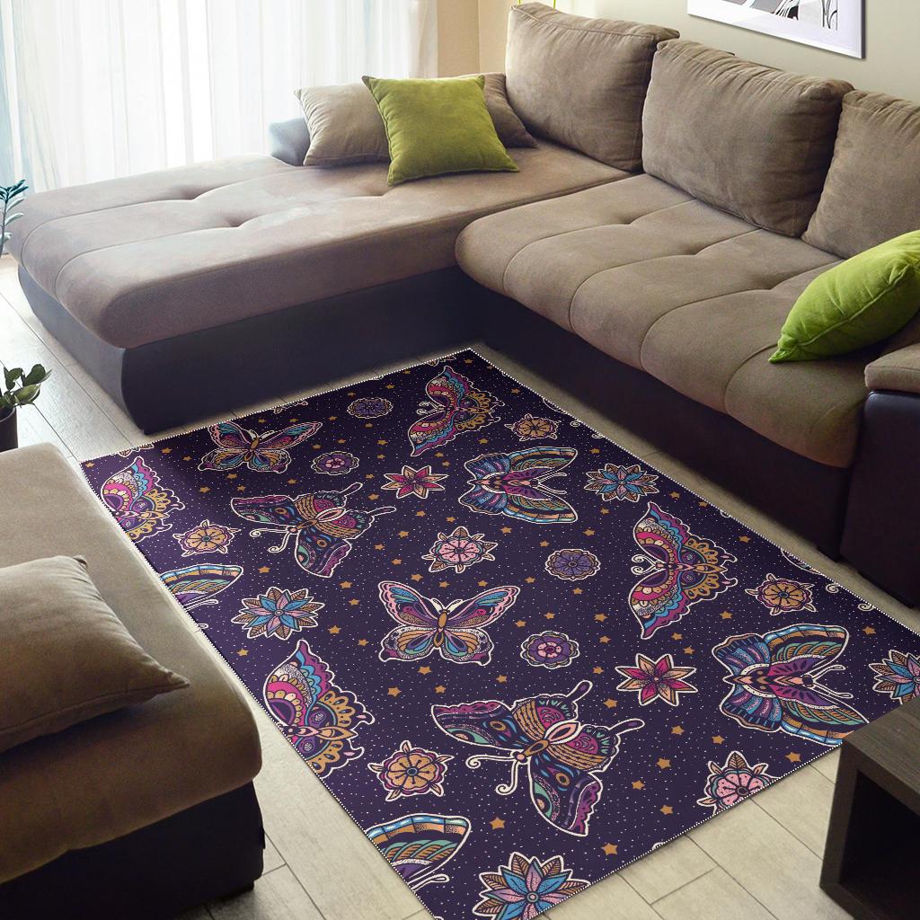 Butterfly Star Pokka Dot Pattern Area Rug