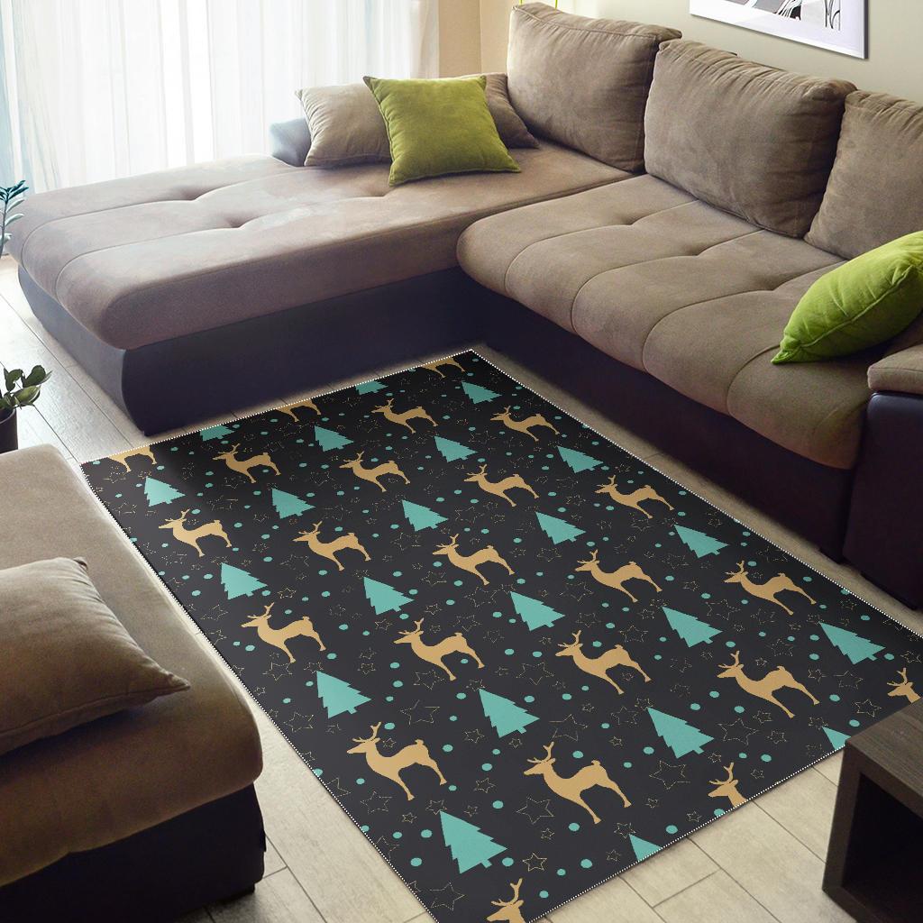 Deers star tree pattern Area Rug