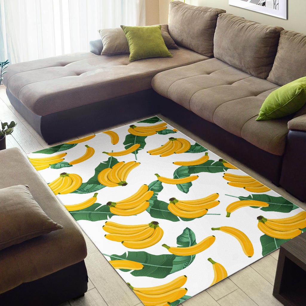 Banana and Leaf Pattern Area Rug
