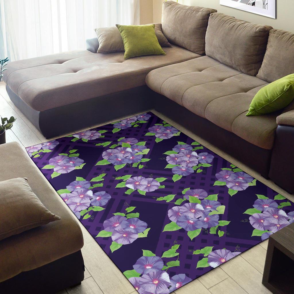 Morning Glory Pattern Print Design MG03 Area Rugs