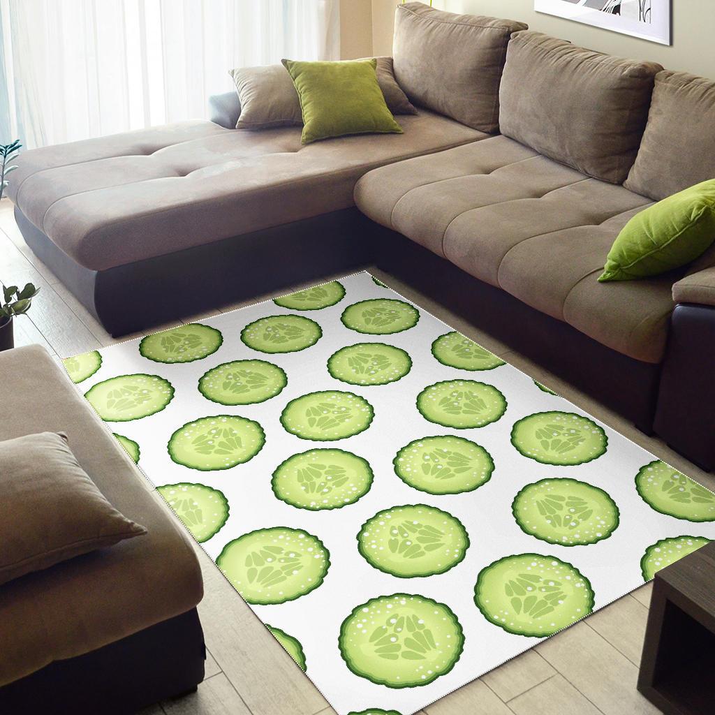 Cucumber slices pattern Area Rug