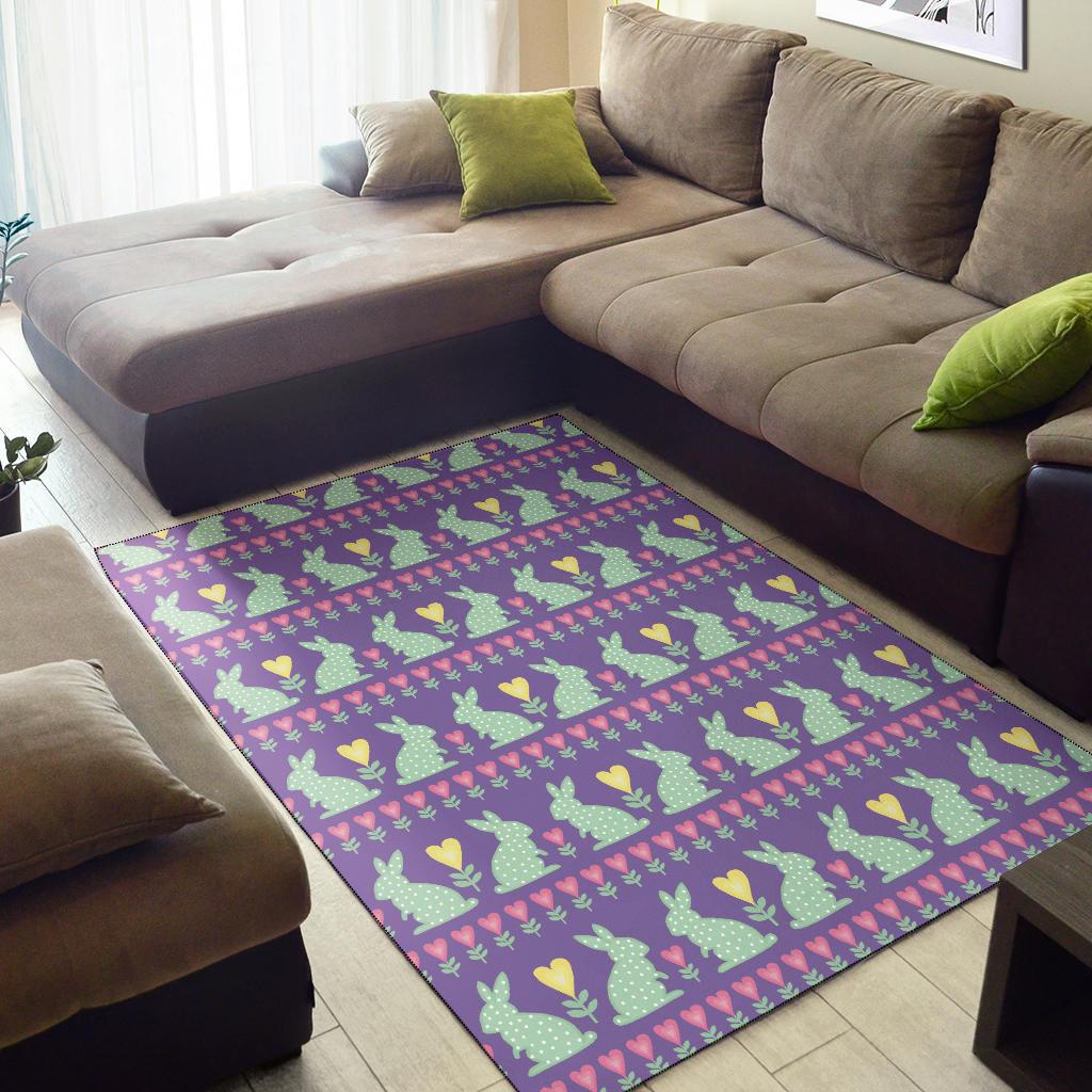 Rabbit Pattern Print Design RB01 Area Rugs