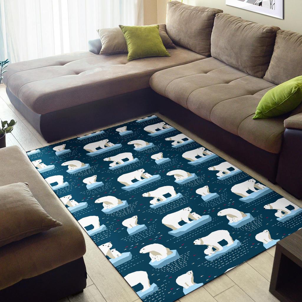 Polar Bear Pattern Print Design PB02 Area Rugs