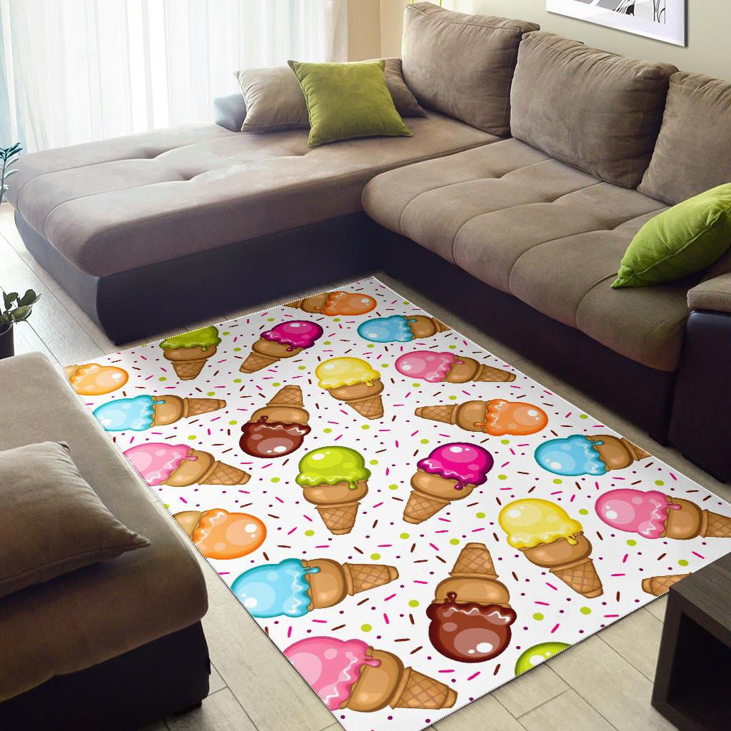 Color Ice Cream Cone Pattern Area Rug