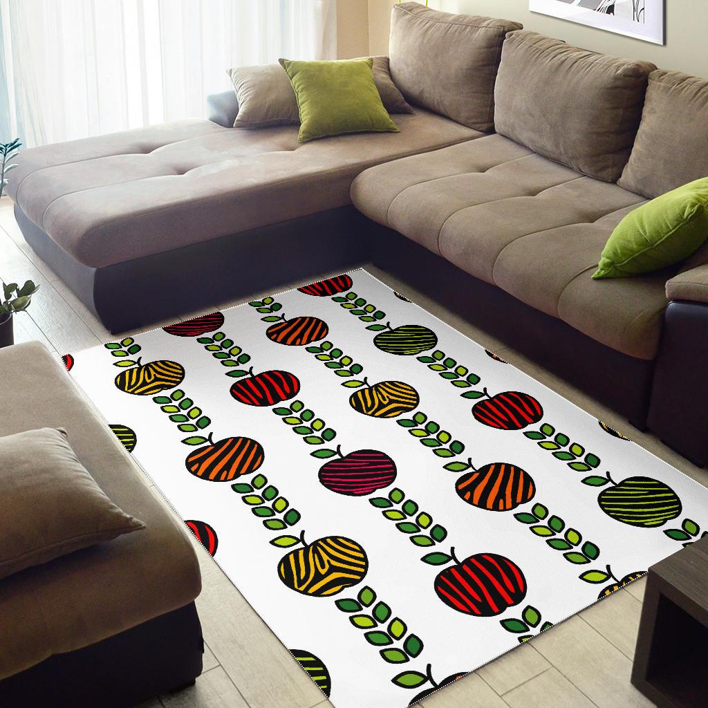 colorful apples leave zebra stripe Area Rug