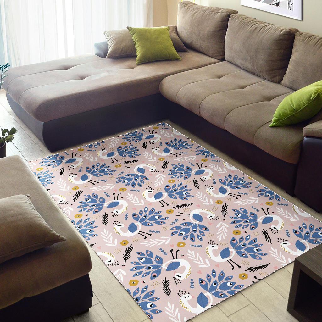 Cute peacock pattern Area Rug