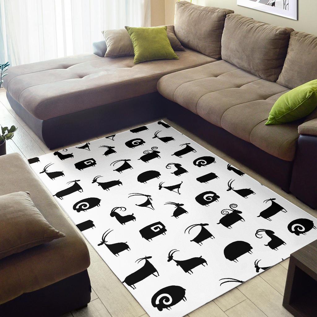 Goat ram pattern Area Rug