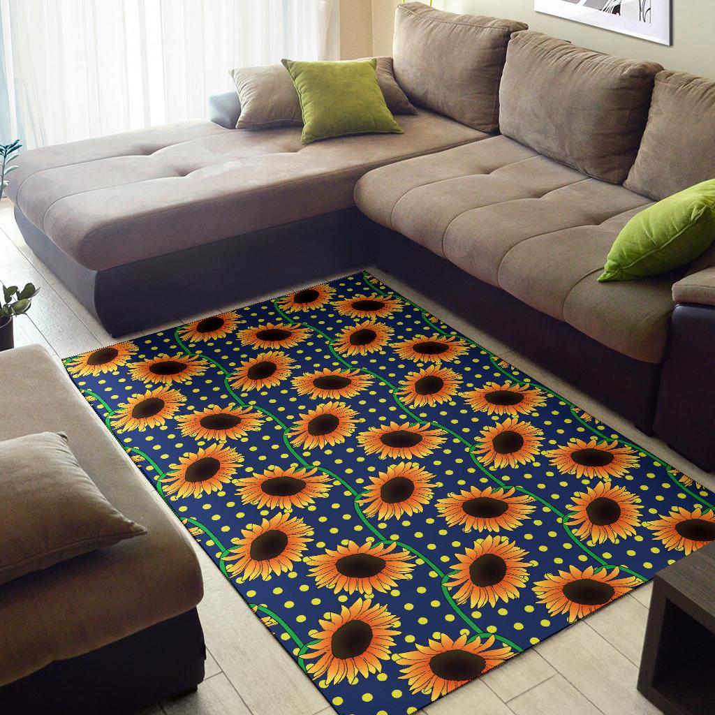 Sunflower Pattern Print Design SF03 Area Rugs