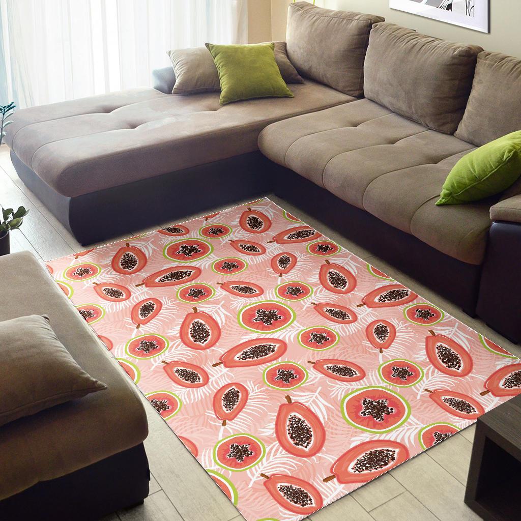 papaya leaves pattern Area Rug